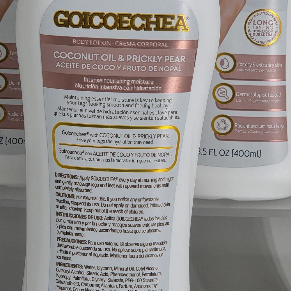 Goicoechea Body‎ Lotion 13.5oz 3 Pack Coconut Oil Prickly Pear Nourishing New